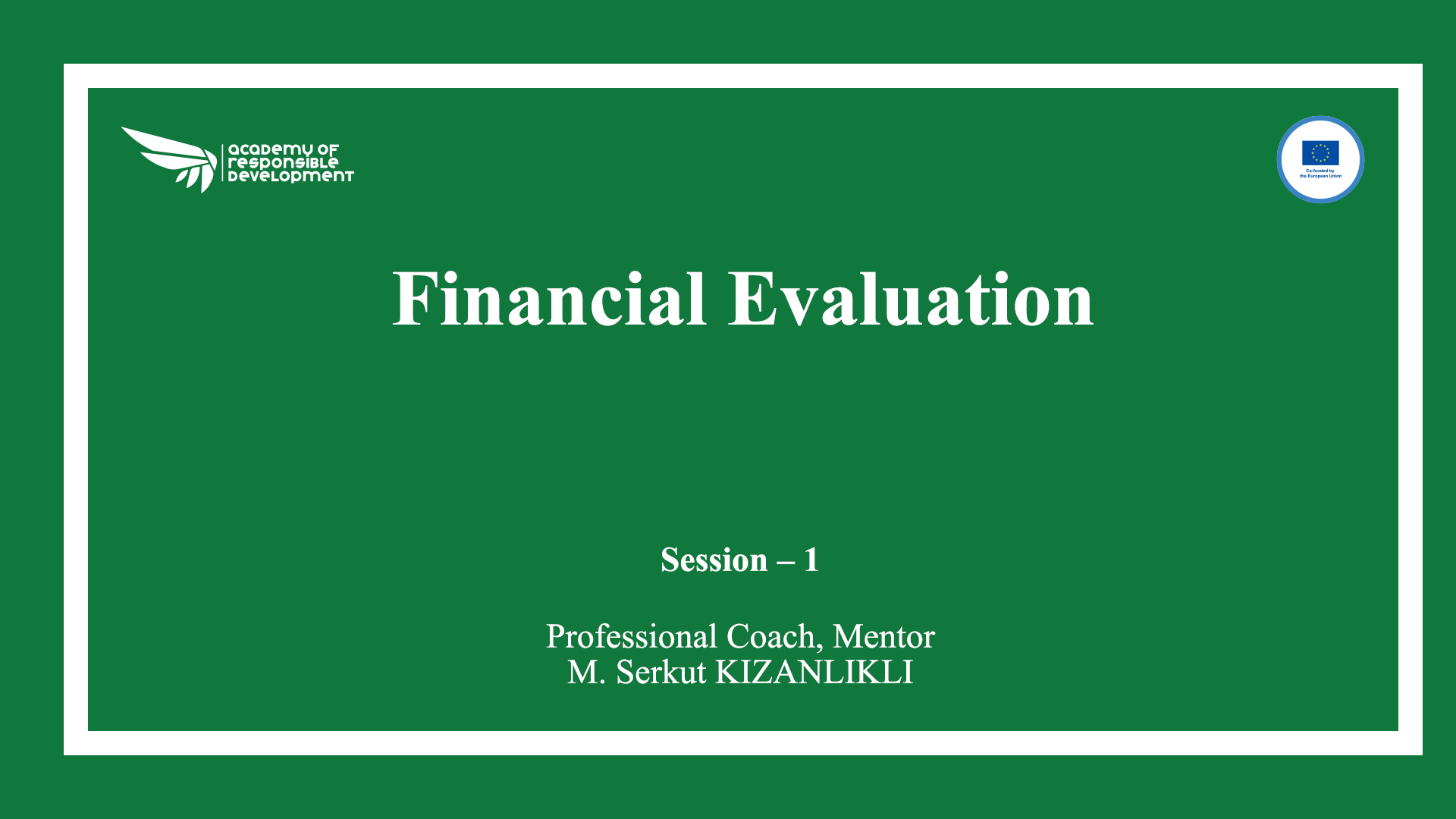 Financial Evaluation for Sustainable Finance